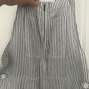 Blue & White Striped Overalls